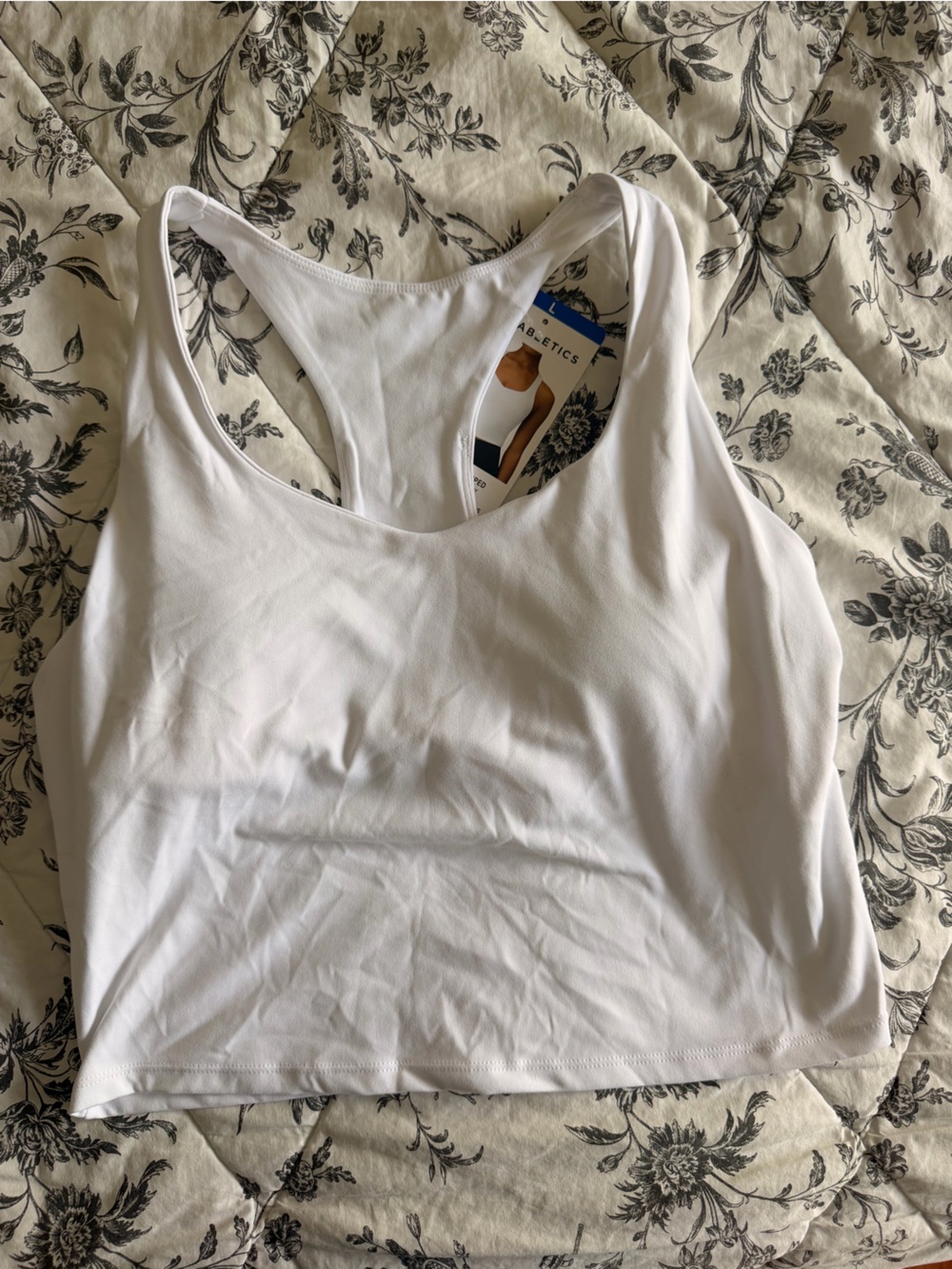 Fabletics White Racerback Bandeau Bralette